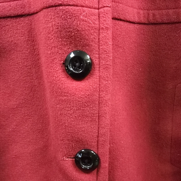London Fog Women's Red Wool Coat Size XL 80% Wool Coat Classic Button-Down - Picture 3 of 8